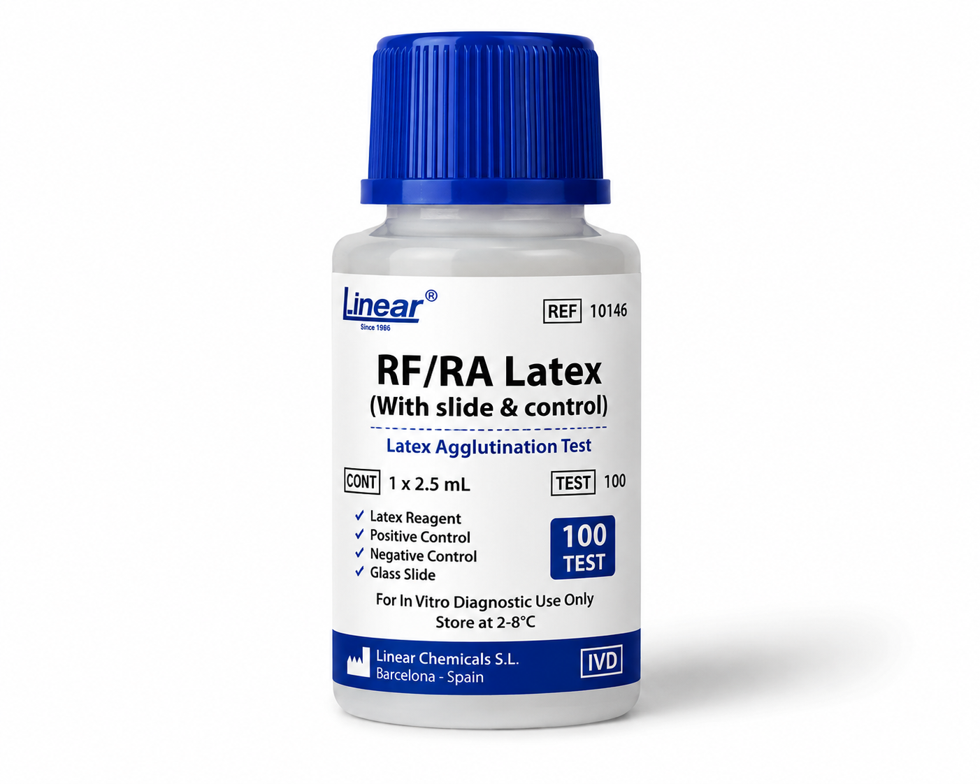 RF/RA Latex (With Slide & Control) – 100 Tests | Linear®