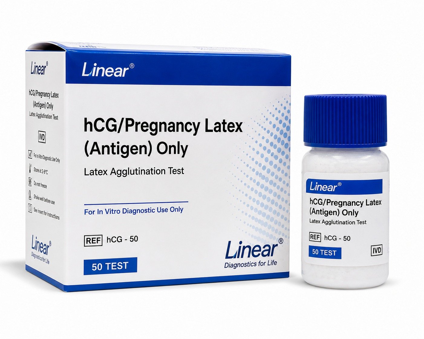 hCG/Pregnancy Latex (Antigen) Only – 50 Tests | Linear®