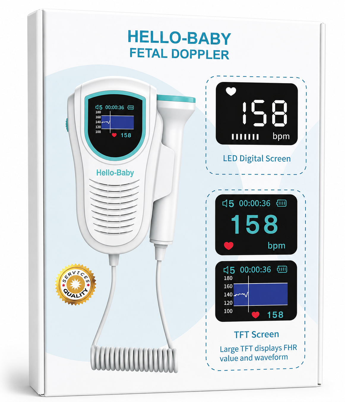 AOJ-50C1 LED Screen Fetal Doppler