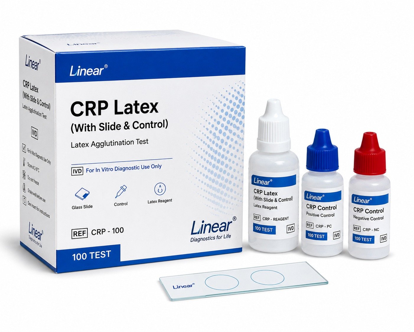 CRP Latex (With Slide & Control) – 100 Tests | Linear®
