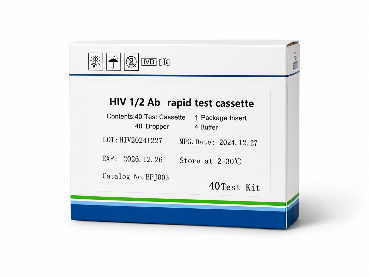 HIV 1/2 Ab Rapid Test Cassette – 40 Test Kit