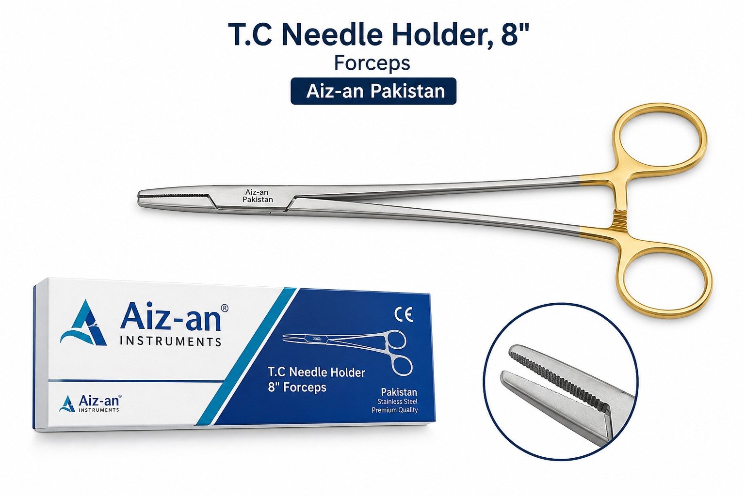 T.C. Needle Holder 8" – AIZ-AN, Pakistan