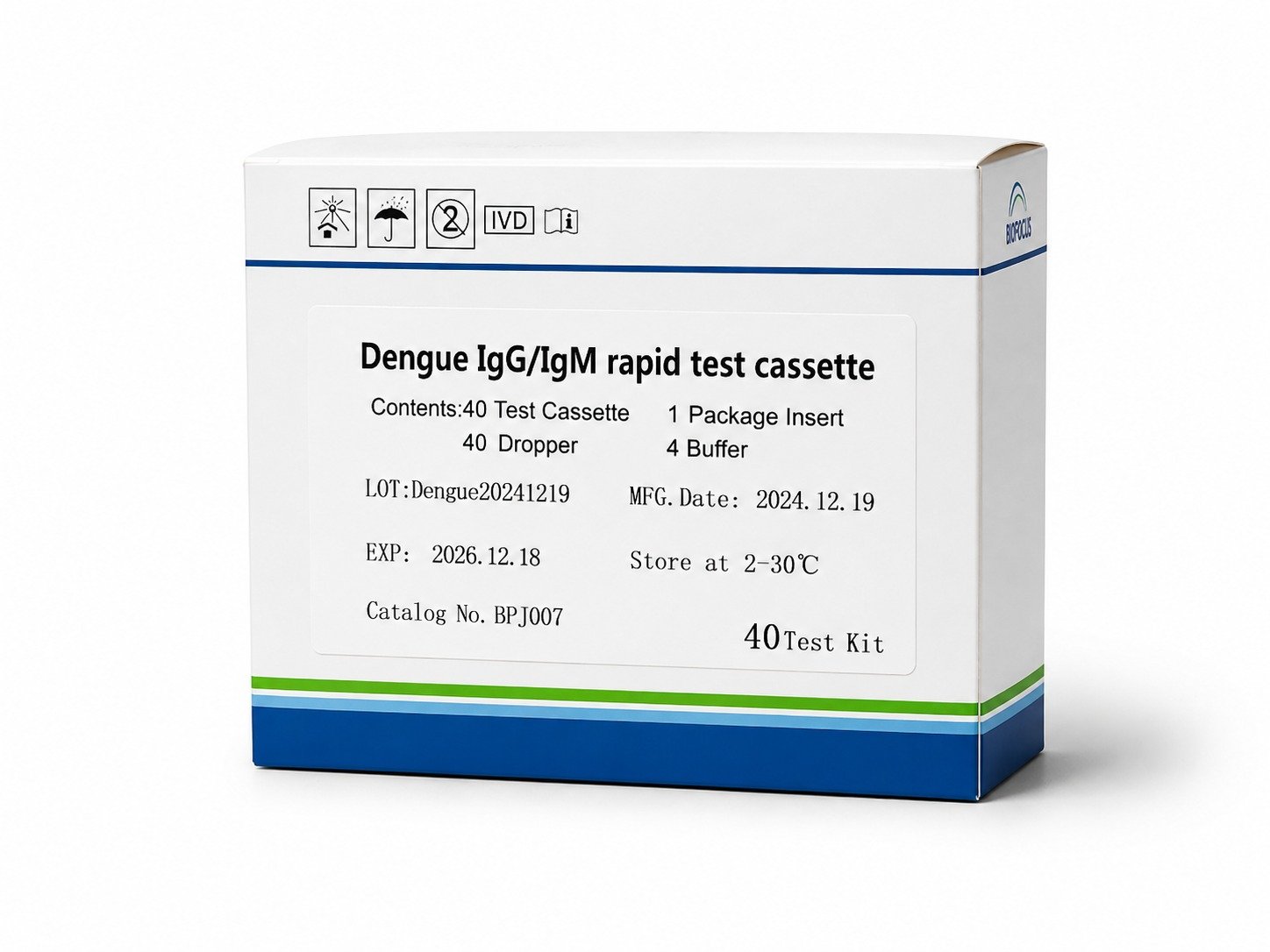 Dengue IgG/IgM Rapid Test Cassette – 40 Test Kit