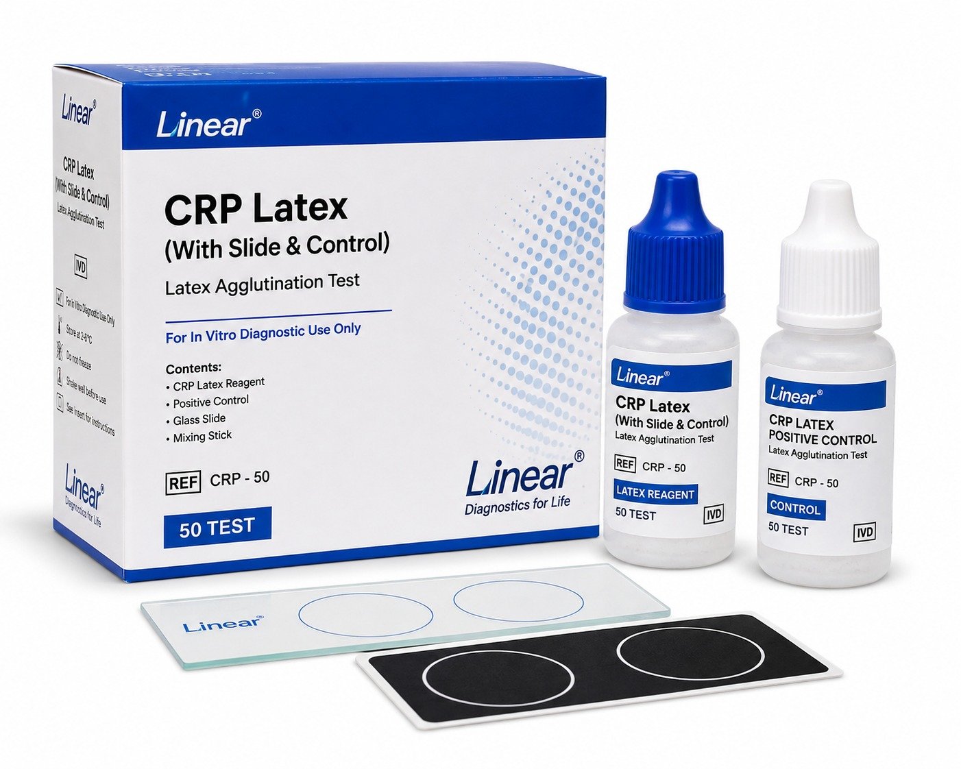 CRP Latex (With Slide & Control) – 50 Tests | Linear®
