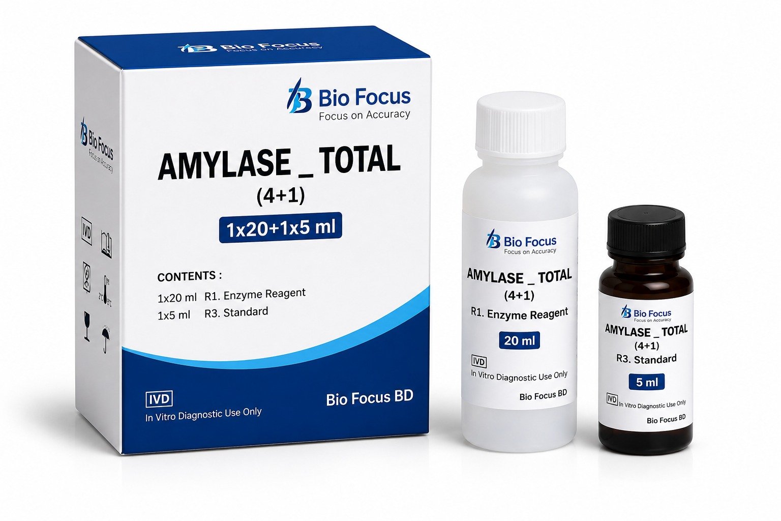 AMYLASE – TOTAL (4+1) 1×20 + 1×5 mL | Bio Focus BD