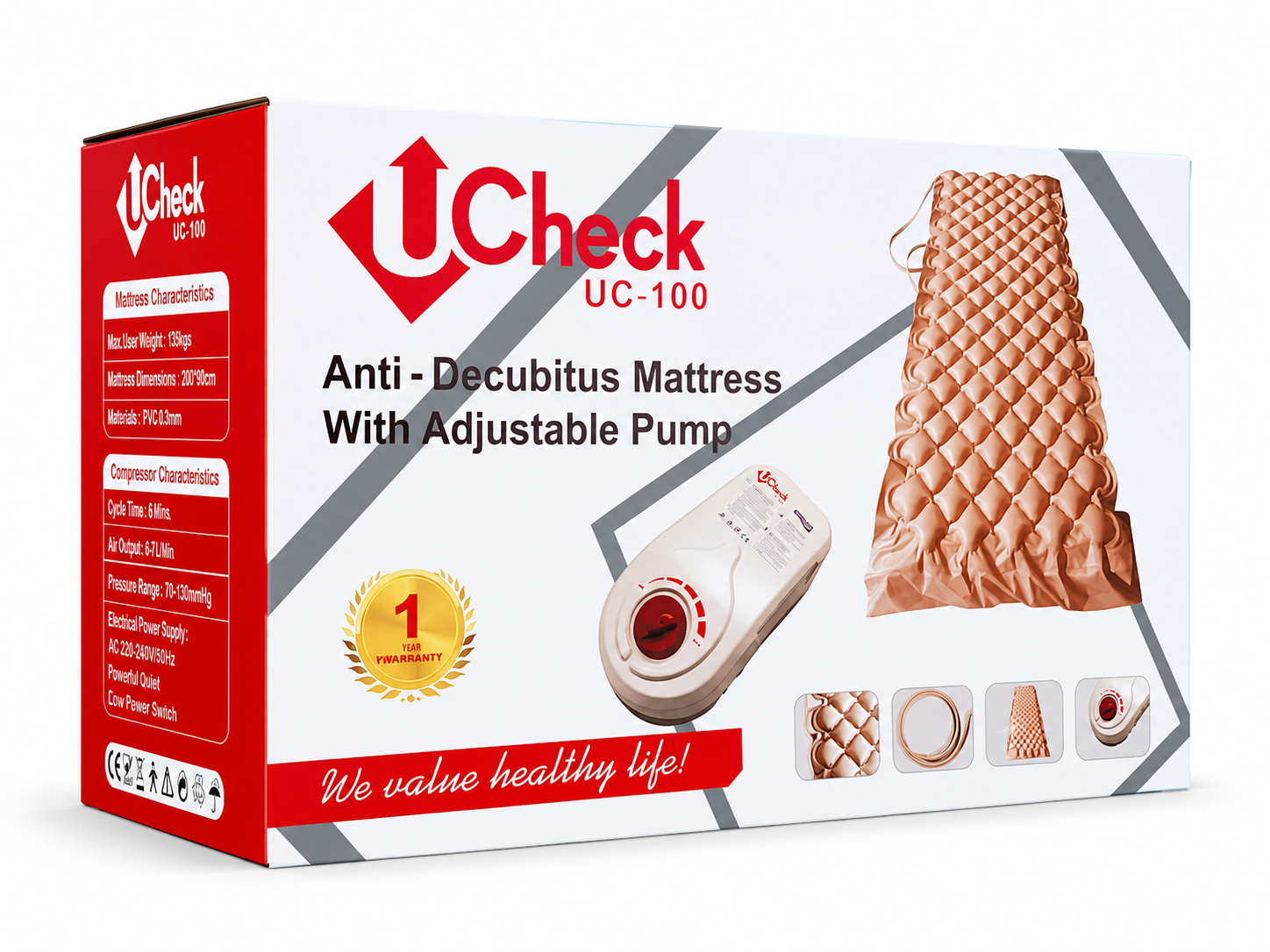 UCheck Anti Decubitus Air Mattress with Adjustable Pump