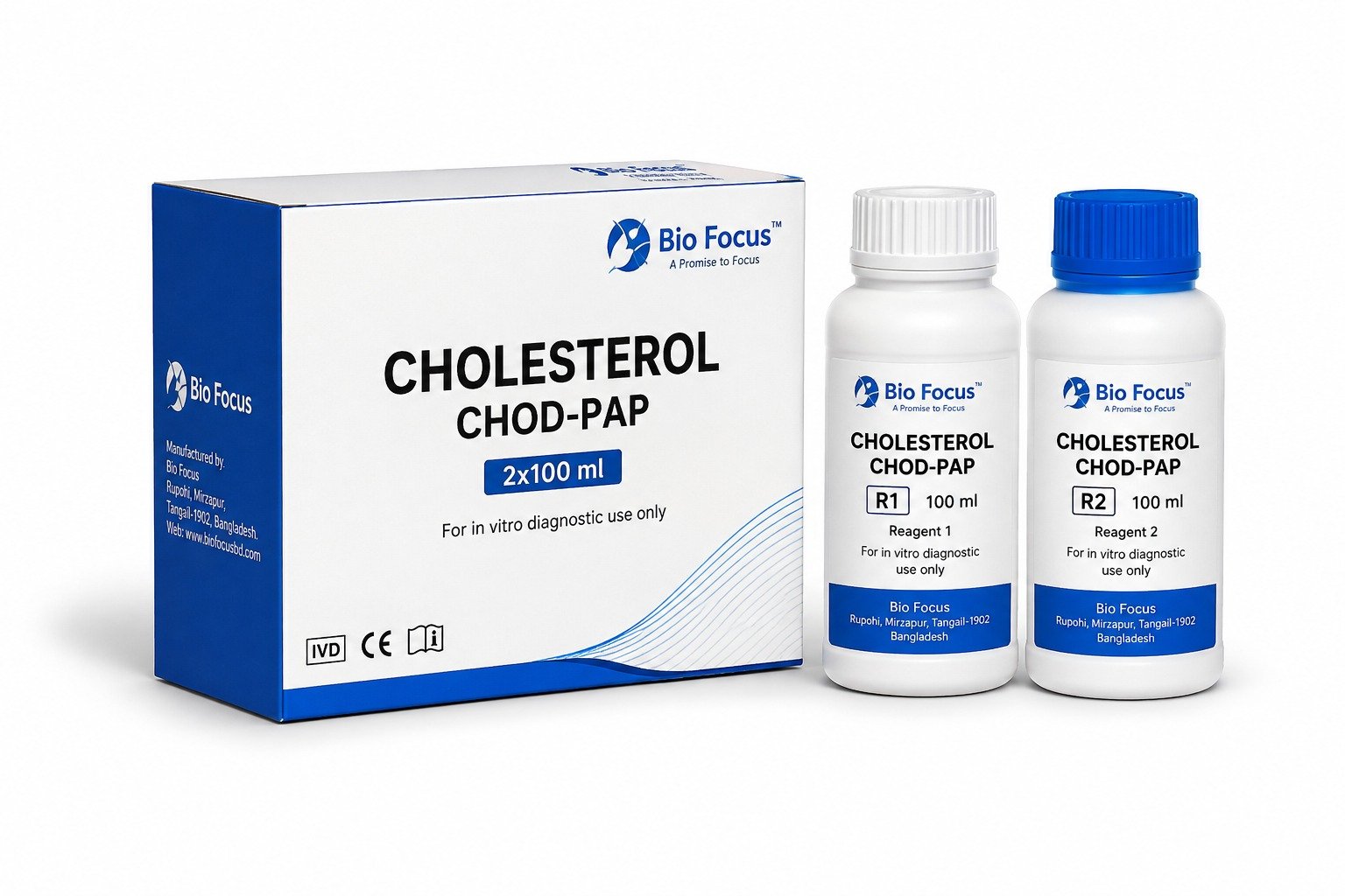 Cholesterol CHOD-PAP 2×100 mL – Bio Focus BD