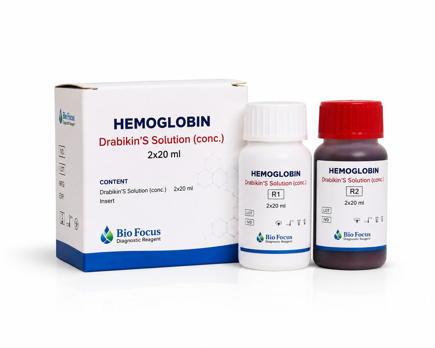 Hemoglobin Drabikin’s Solution (Conc.) 2×20 mL | Bio Focus BD