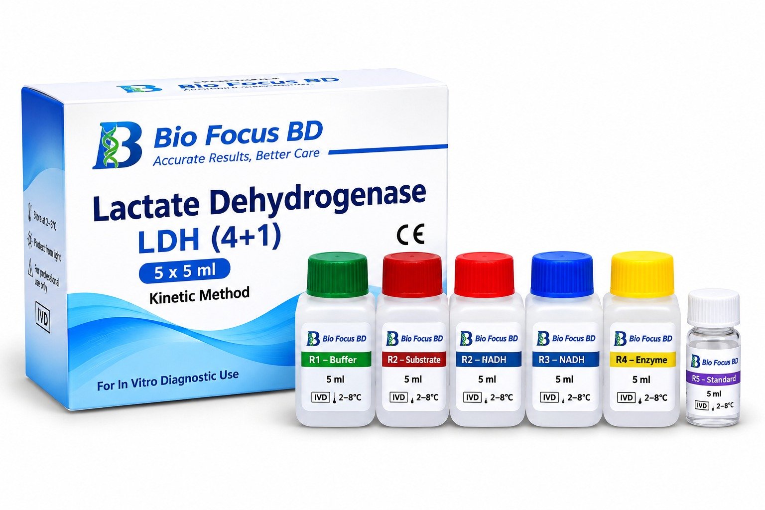 Lactate Dehydrogenase (LDH) (4+1) 5×5 mL | Bio Focus BD