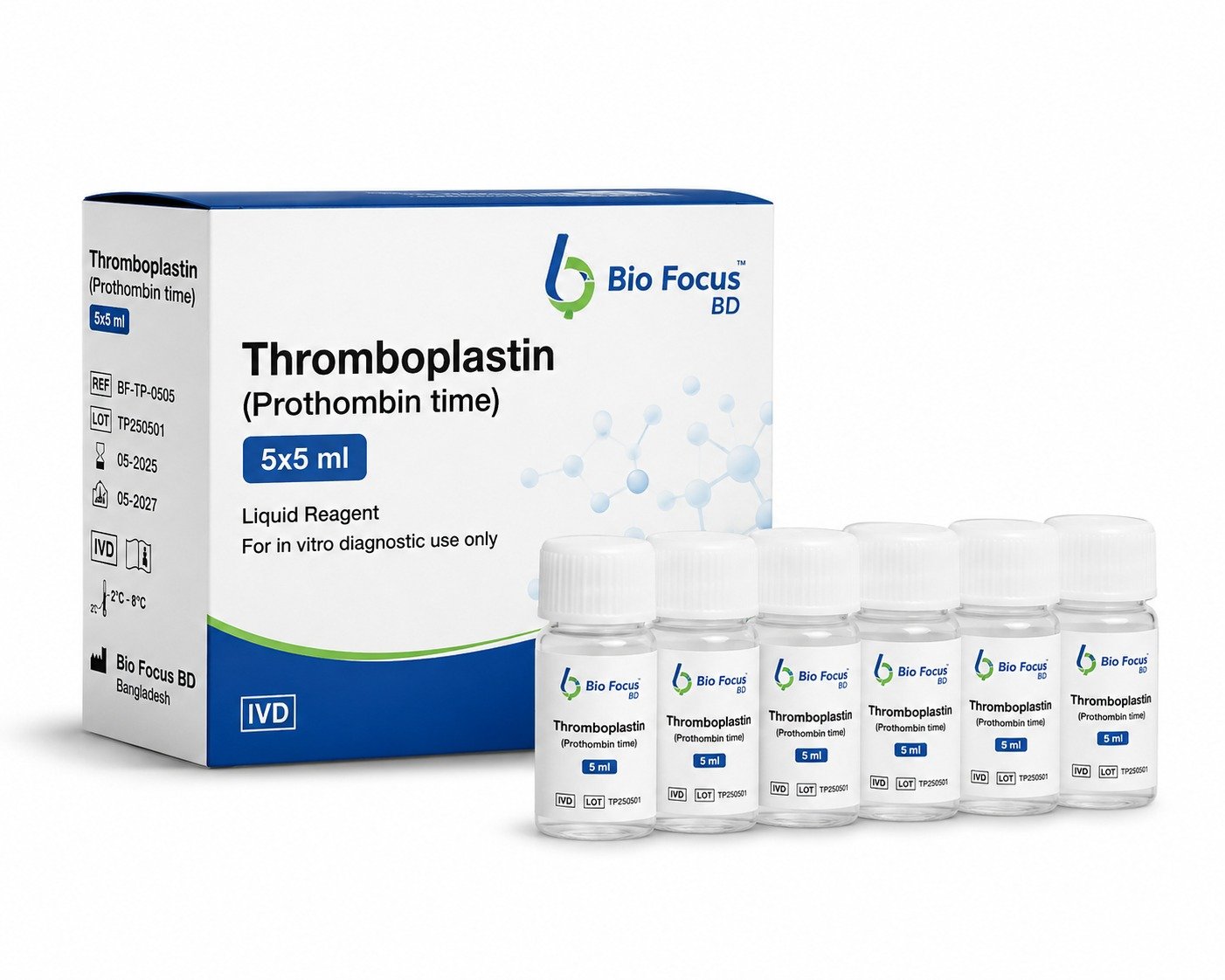 Thromboplastin (Prothrombin Time) Reagent – 1×5 mL(Bio Focus BD)
