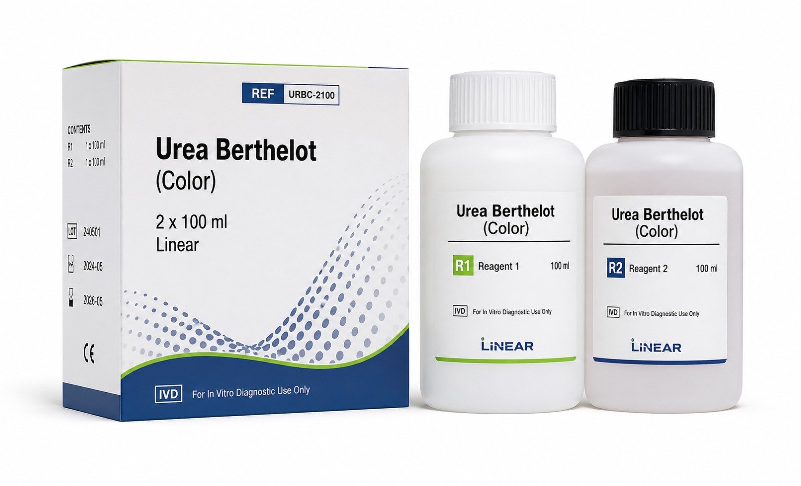 Urea Berthelot (Color) Reagent Kit – 2 × 100 mL (Linear)