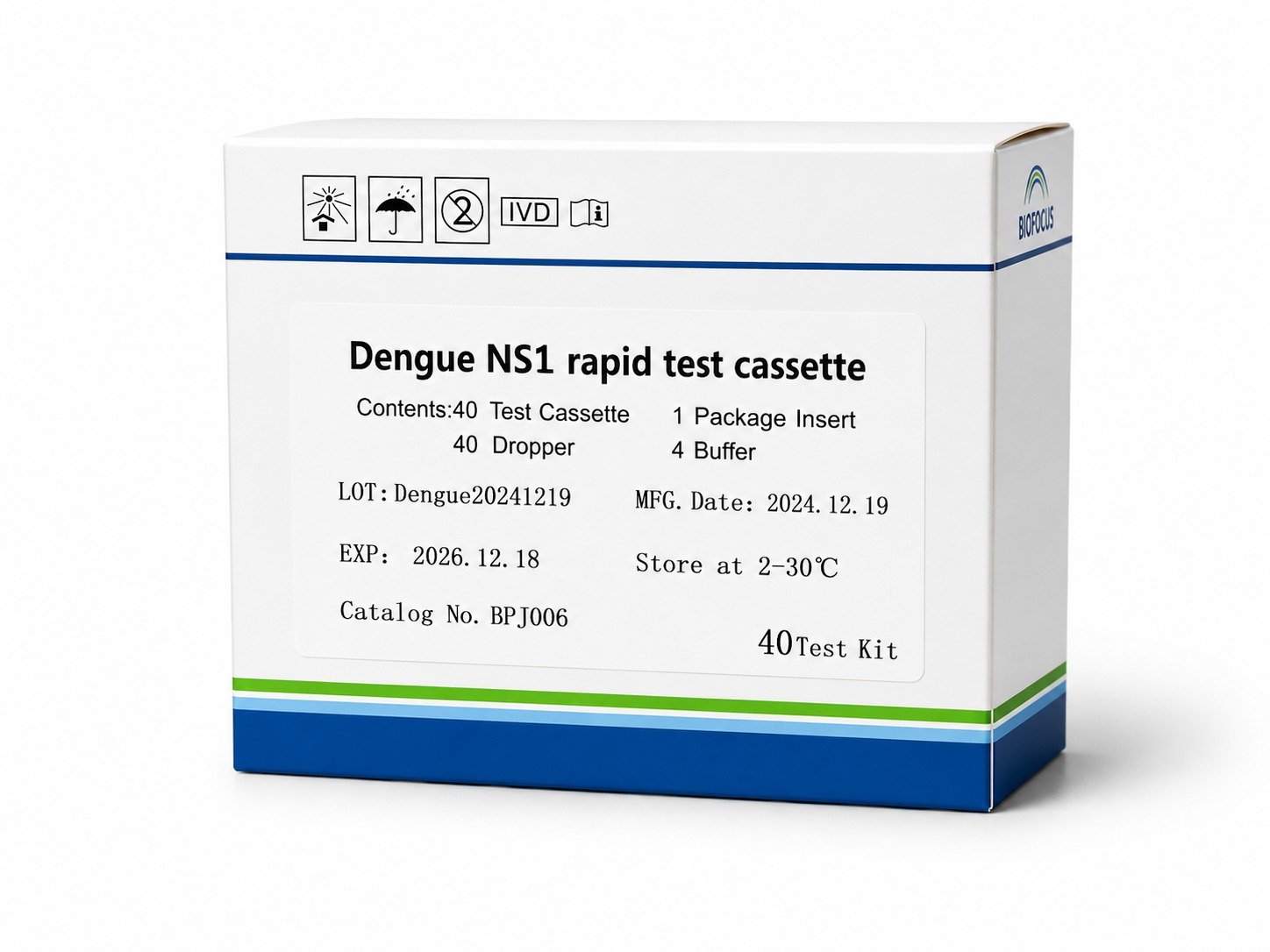 Dengue NS1 Rapid Test Cassette – 40 Test Kit - Bio Focus BD