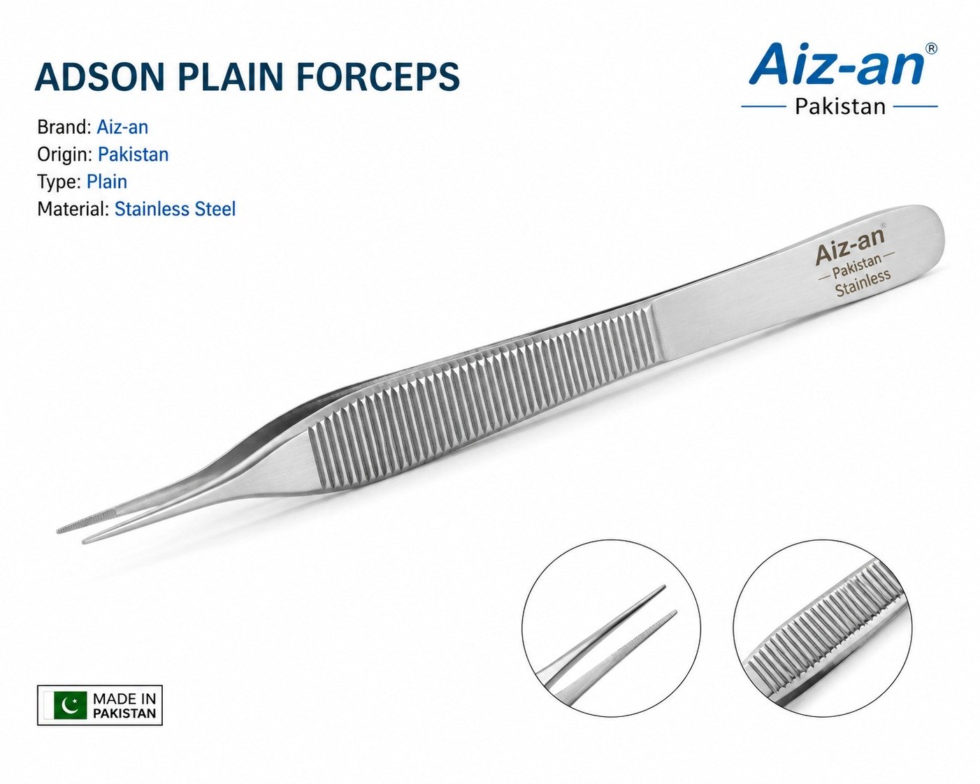 ADSON PLAIN Forceps (AIZ-AN, Pakistan)