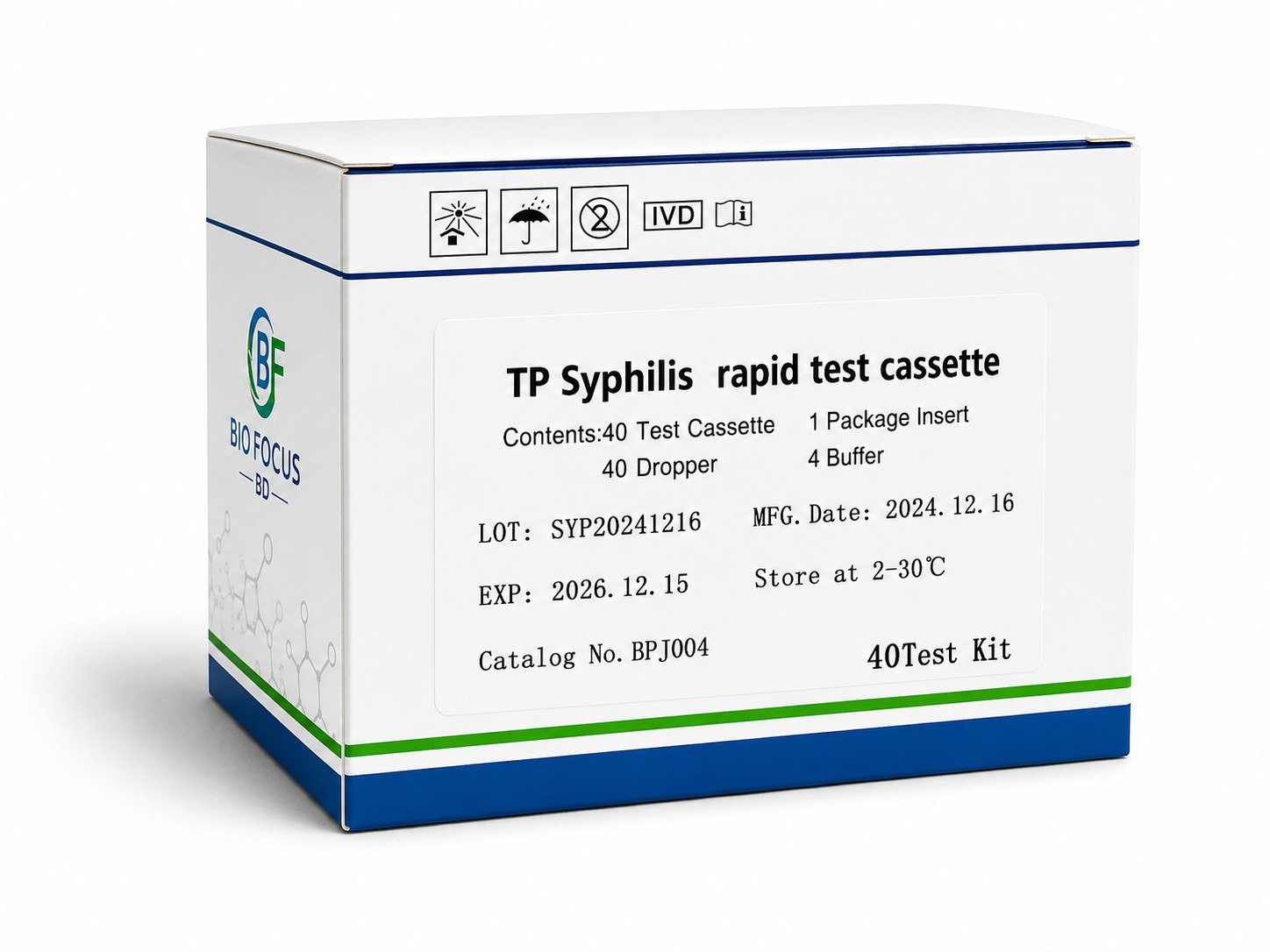 TP Syphilis Rapid Test Cassette – 1×40 Test | Bio Focus BD